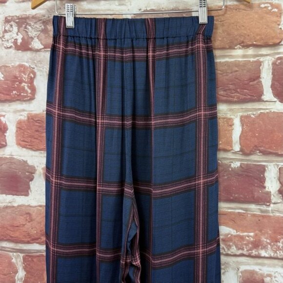 Camilla and Marc Alaine Trouser Women's 6 Plaid Blue Multicolor Wide Leg Pants - Picture 4 of 9